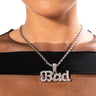 Front View Shes A Baddie Icy Statement Pendant Necklace