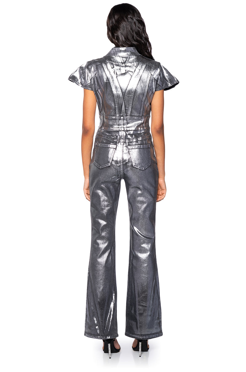 Back View Shes All That Metallic Jumpsuit 12