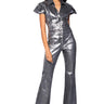 Front View Shes All That Metallic Jumpsuit