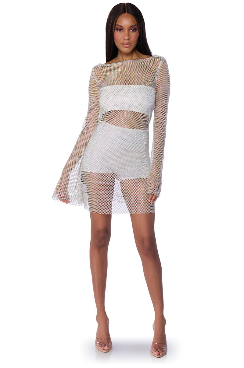 white bedazzled dress Embellished Rhinestone Trim Strapless Bandage Deep V-Neck, Best Dressed Rhinestone Midi in White, Size 1X, For Bachelorette including extra small White Sequin Dresses for Events