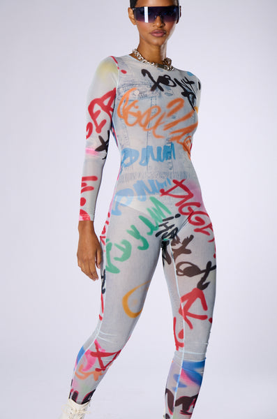Graffiti jumpsuit outlet