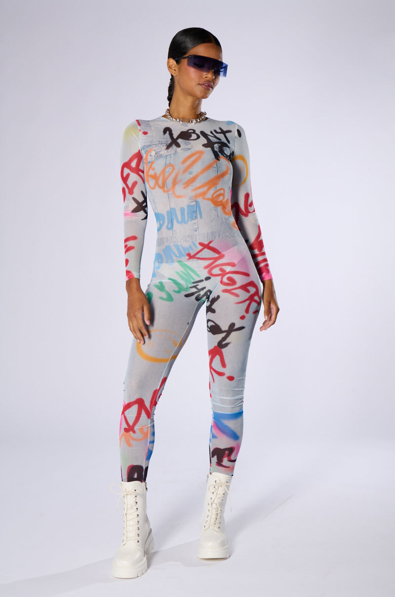 Side View Shes Arrived Graffiti Jumpsuit