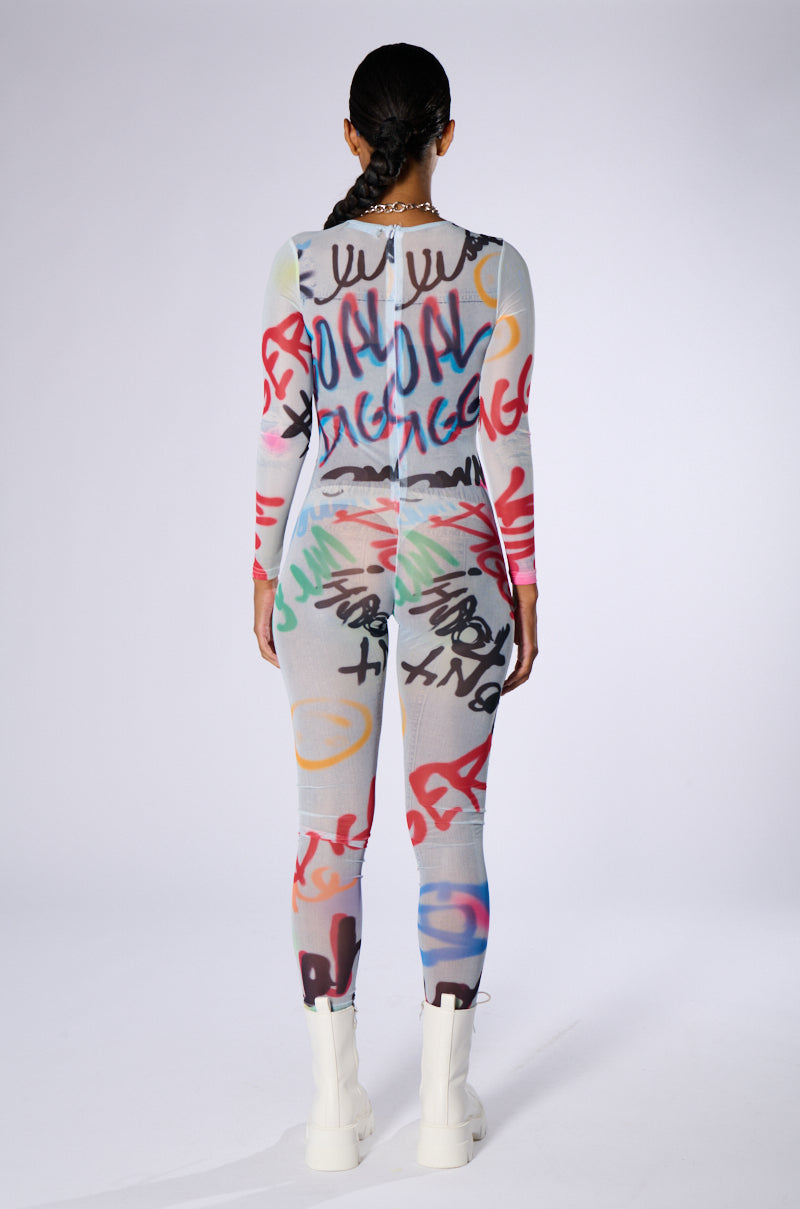 Extra View Shes Arrived Graffiti Jumpsuit