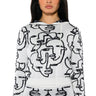 Front View Shes Giving Art Long Sleeve Hooded Sweater