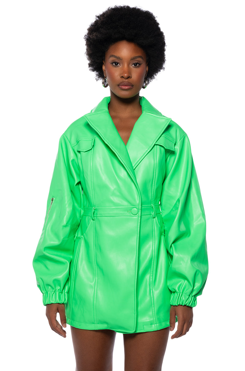 SHE'S SOPHISTICATED PU BLAZER DRESS AKIRA SHE'S SOPHISTICATED PU BLAZER DRESS AKIRA