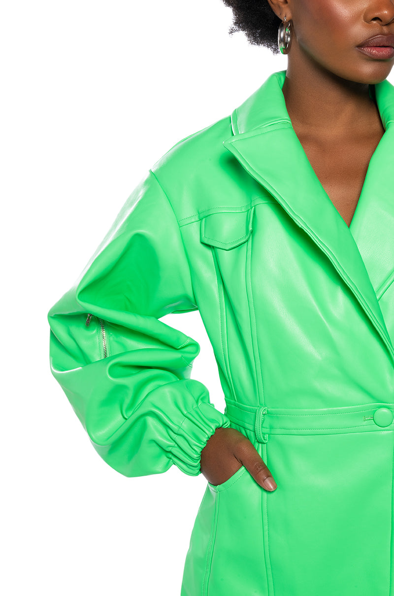 SHE'S SOPHISTICATED PU BLAZER DRESS AKIRA SHE'S SOPHISTICATED PU BLAZER DRESS AKIRA