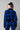 Back View Shh Houndstooth Long Sleeve Knit Sweater in Blue Multi