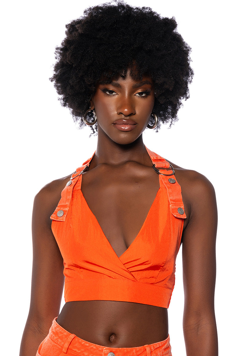 Front View Shiloh Halter Neck Top