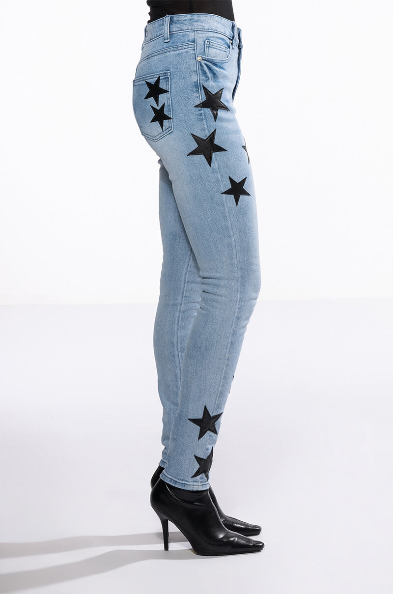 Extra View Shining Star Patch Detail High Rise Skinny Jean view 6