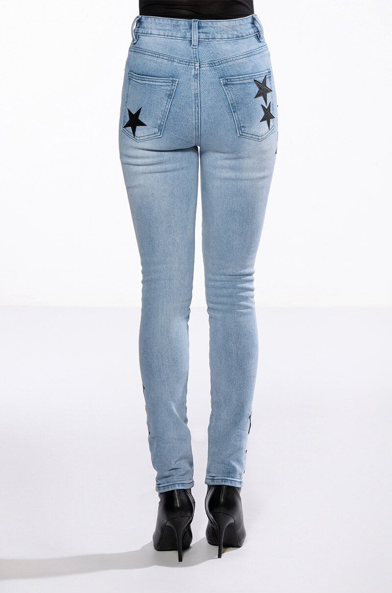 Extra View Shining Star Patch Detail High Rise Skinny Jean view 8