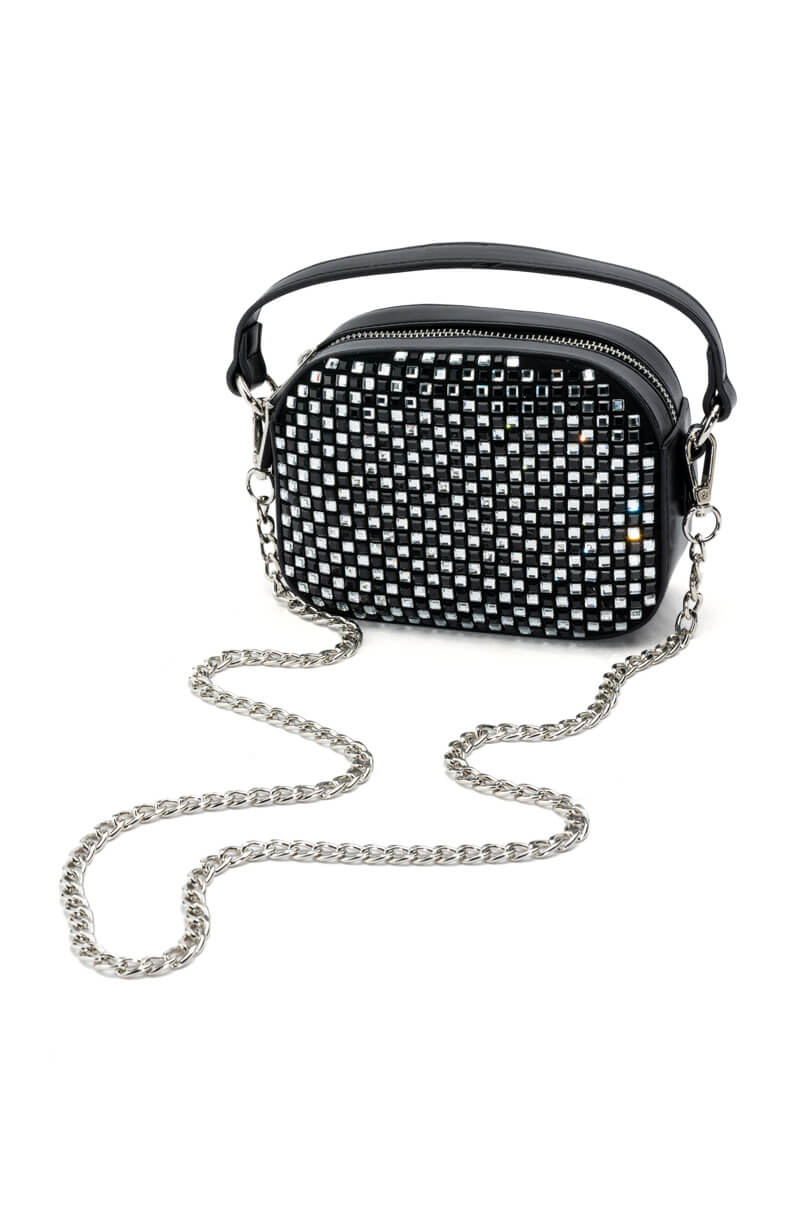 Back View Shortie Embellished Black Purse 3