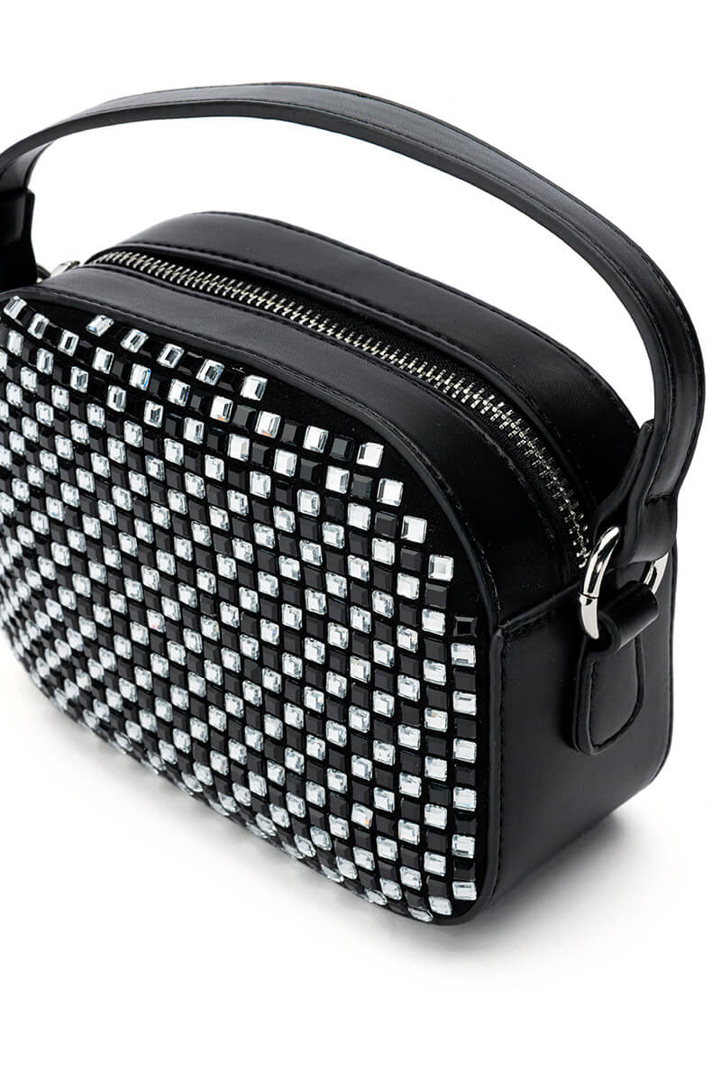 Full View Shortie Embellished Black Purse 5