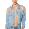 Front View Show It Off Sequin Denim Jacket