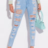 Front View Show Me Baby Distressed Skinny Jeans