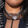 Front View Show Me Love Pave Heart Choker