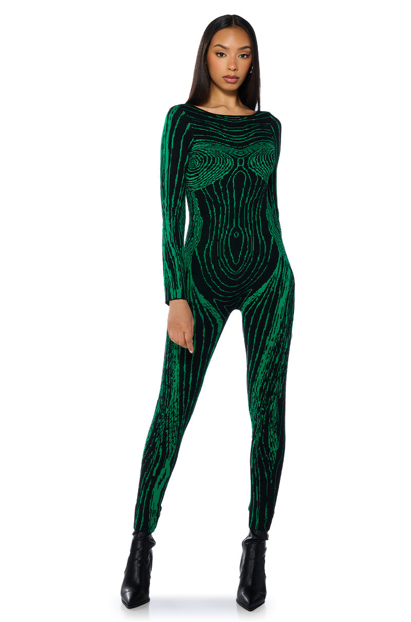 Front View Show Off Body Contour Jumpsuit