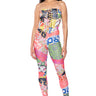 Front View Show Off Lace Up Corset And Pant Set