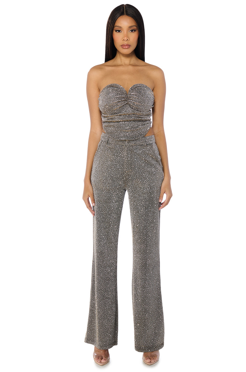 Extra View Show Off Season Ruched Corset Top In Charcoal