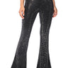 Front View Show Out Rhinestone Flare Pant