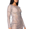 Front View Show Stopper Mini Dress In Silver