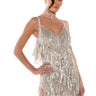 Front View Show Up Fringe Mini Dress