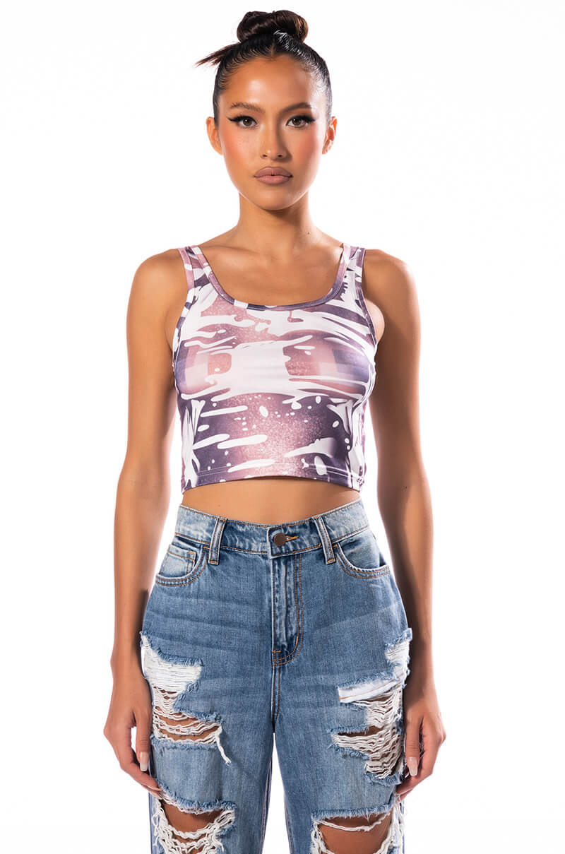 Back View Shower Me Fitted Tank Top