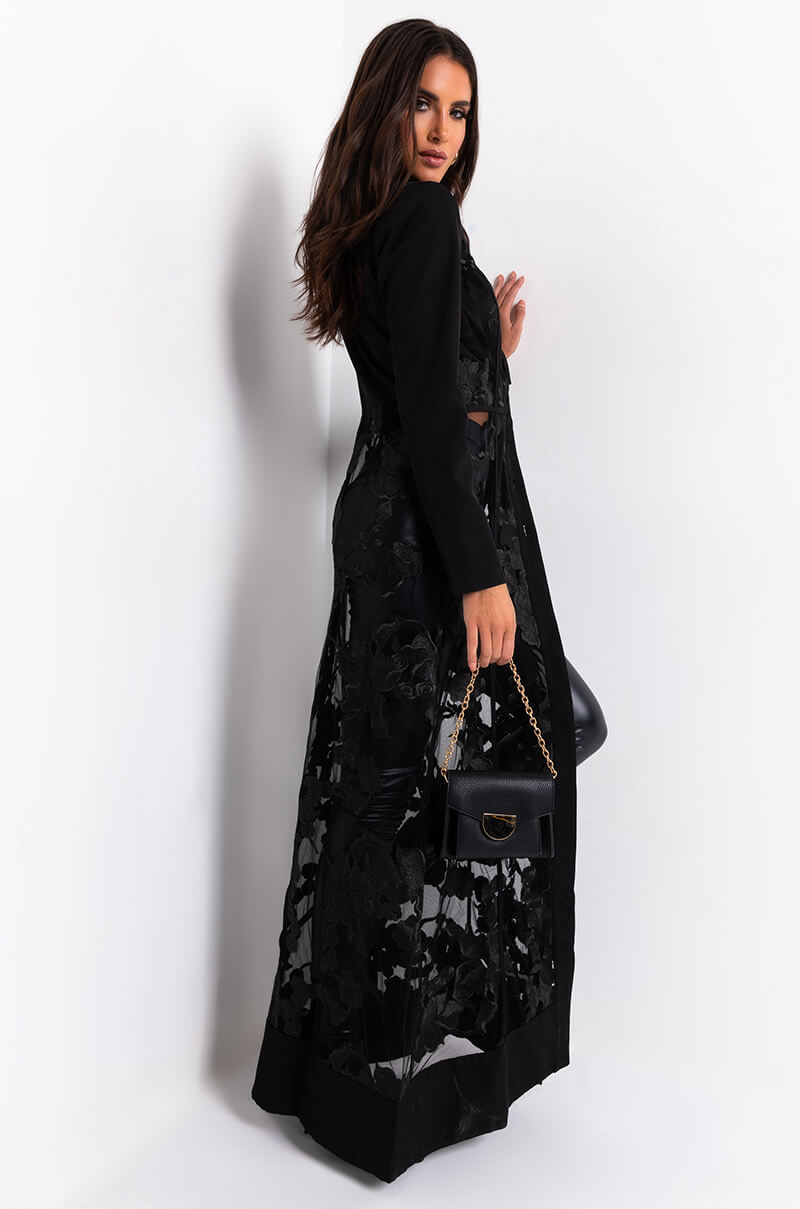 SHOWOUT LONG SLEEVE LACE MAXI DRESS BLACK AKIRA SHOWOUT LONG SLEEVE LACE MAXI DRESS BLACK AKIRA