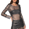 Front View Showstopper Mini Dress In Silver