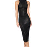 Front View Showstopper Open Back Midi Dress