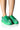 Front View Sia Embellished Sneaker In Green