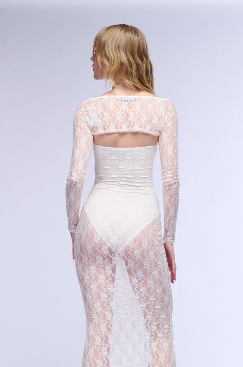Detail View Sianne Long Sleeve Floral Lace Bolero
