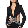 Front View Side Cut Out Rhinestone Blazer