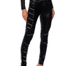 Front View Side To Side Studded High Waist Lace Up Pants