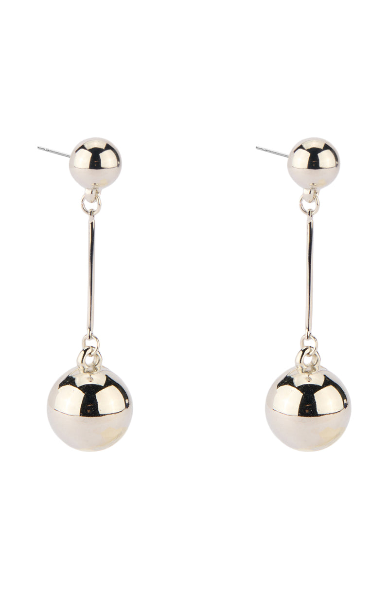 Back View Silver Ball Earring 2