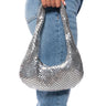 Front View Silvercoin Mini Shoulder Bag In Silver