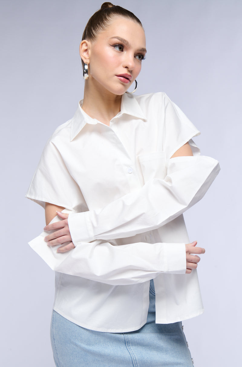 Side View Simple But Extra Button Down Top