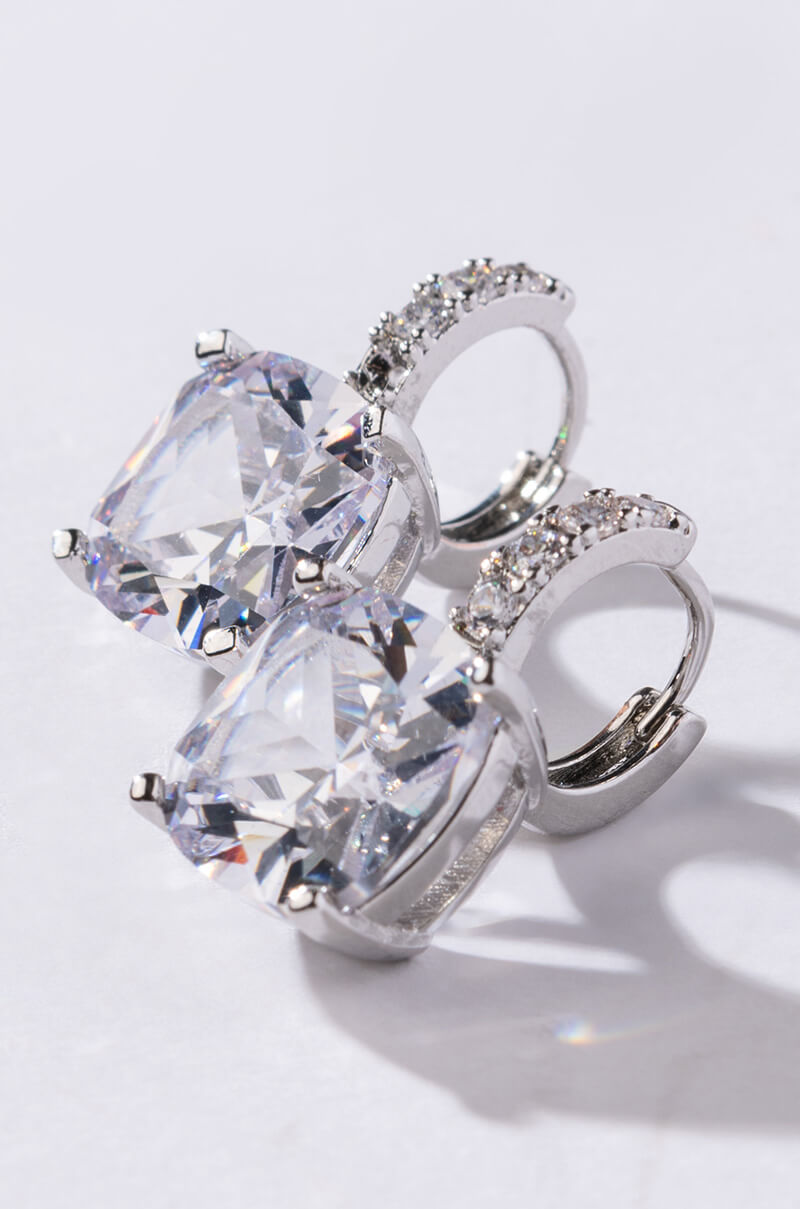 Back View Simple Tings Rhinestone Earrings