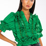 Front View Simply Frilling Ruffled Short Sleeve Blouse