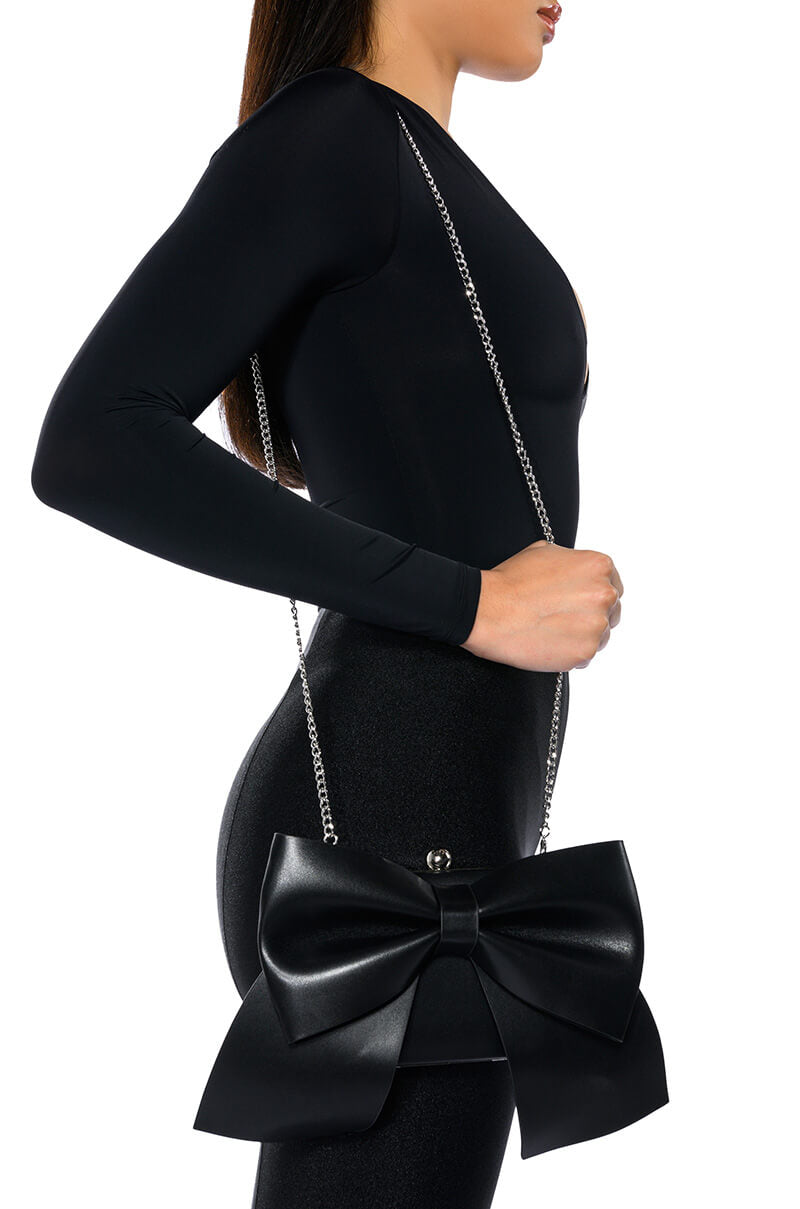 Front View Sitting Pretty Faux Leather Clutch