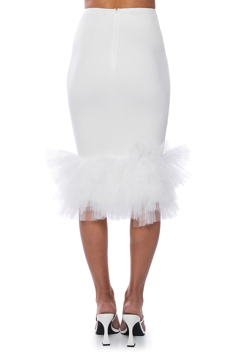 Extra View Sitting Pretty Tulle Detail Pencil Skirt