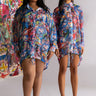 Front View Skyart X Akira Chiffon Button Up Mini Dress