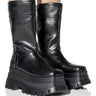 Front View Skyhigh Flatform Bootie In Black