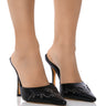 Front View Skymore Studded Western Mule Pump In Black