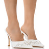 Front View Skymore Studded Western Mule Pump In White