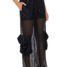 Front View Slam Dunk Sheer Mesh Cargo Pant In Black