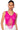 Front View Slay Sleeveless Shredded Knit Crop Top In Fuchsia