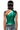 Detail View Sleek Metallic One Shoulder Top In Emerald Green