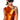 Front View Sleek Metallic One Shoulder Top In Orange