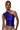 Front View Sleek Vinyl One Shoulder Top In Purple