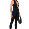 Front View Sleeveless Jumpsuit With Zipper